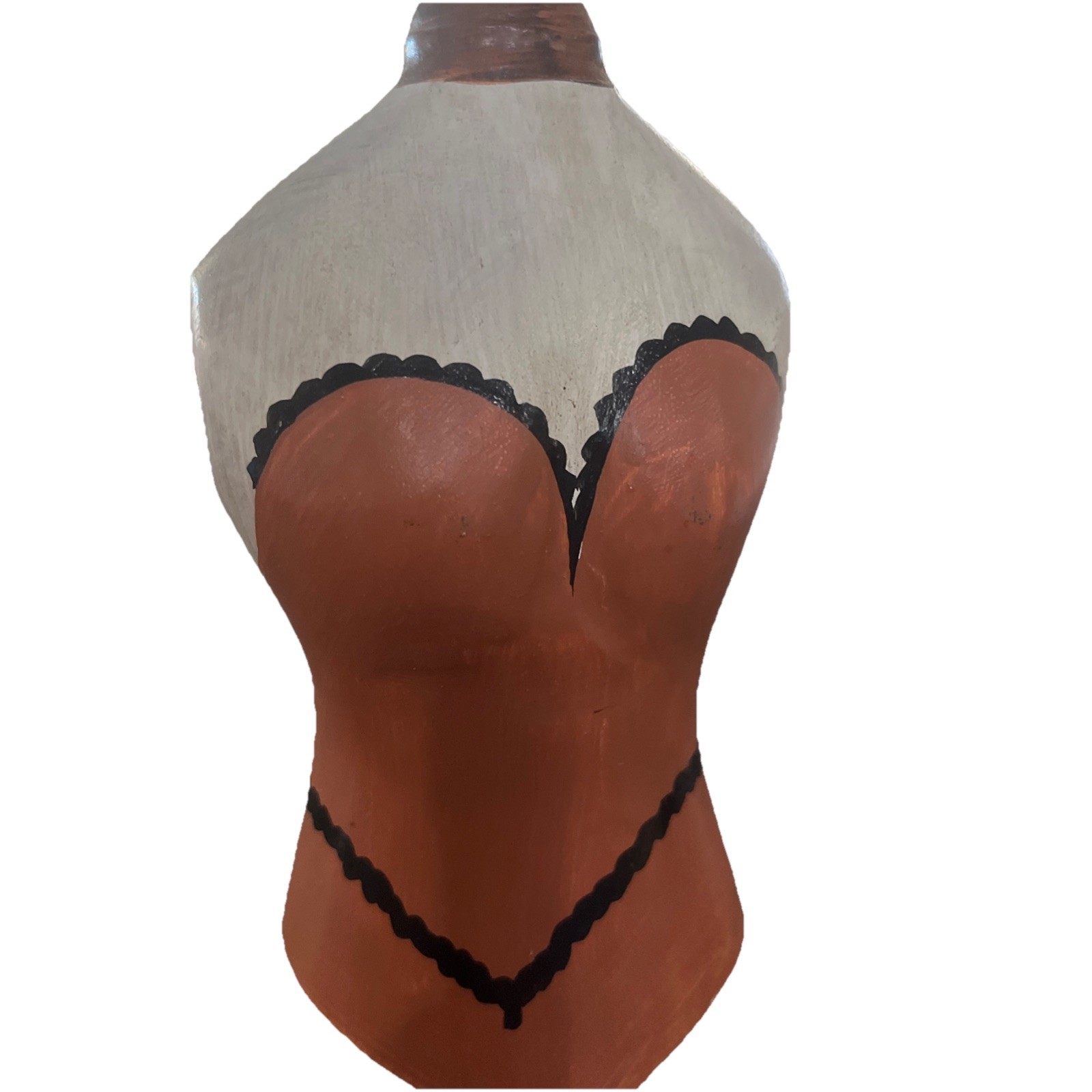 Wood Dress Form Mannequin Decor Hand Painted Lingerie Corset Style Tabletop