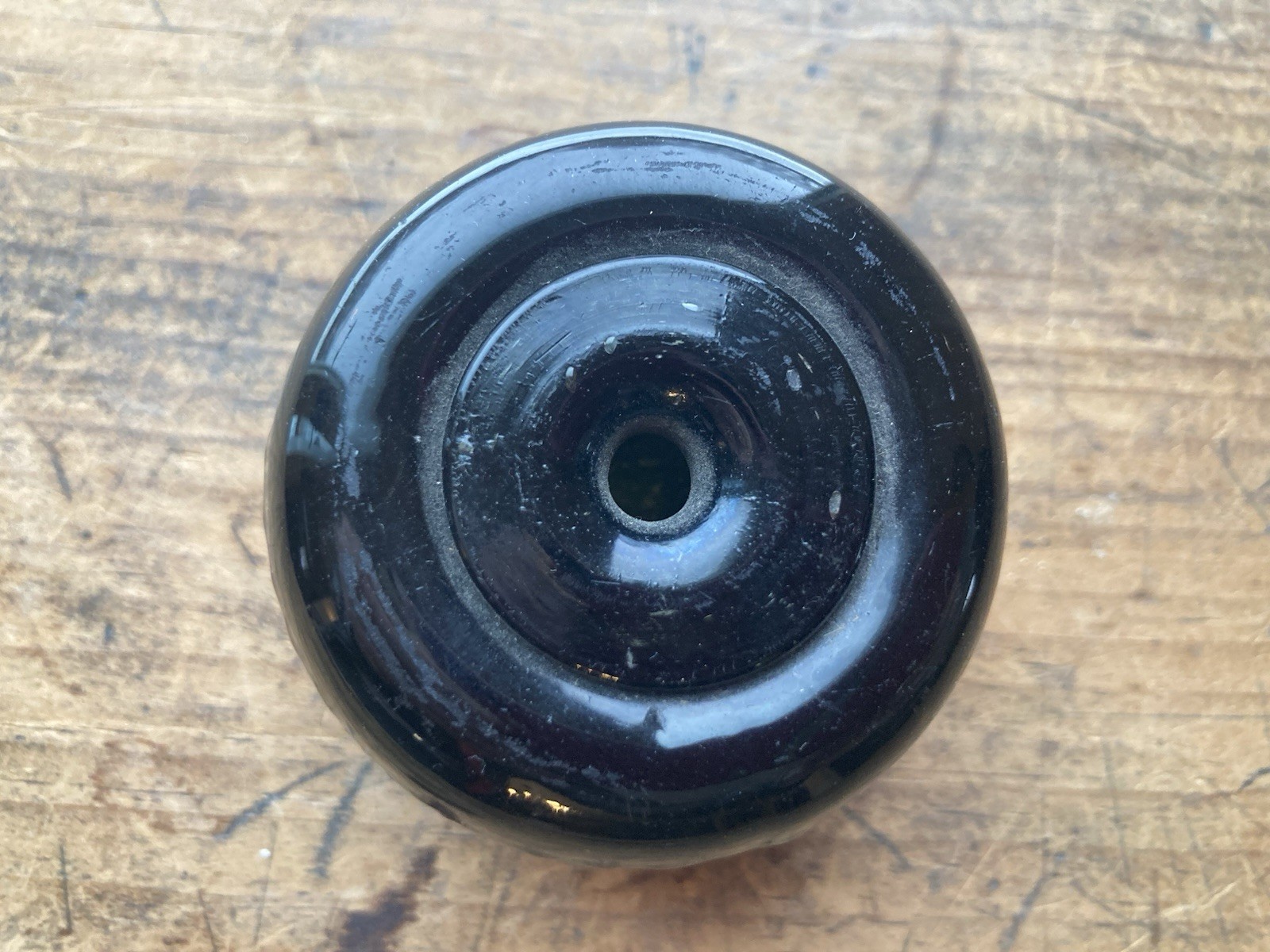 OPEN PONTIL 3 MOLD Coventry DIAMOND GEOMETRIC INKWELL AMBER