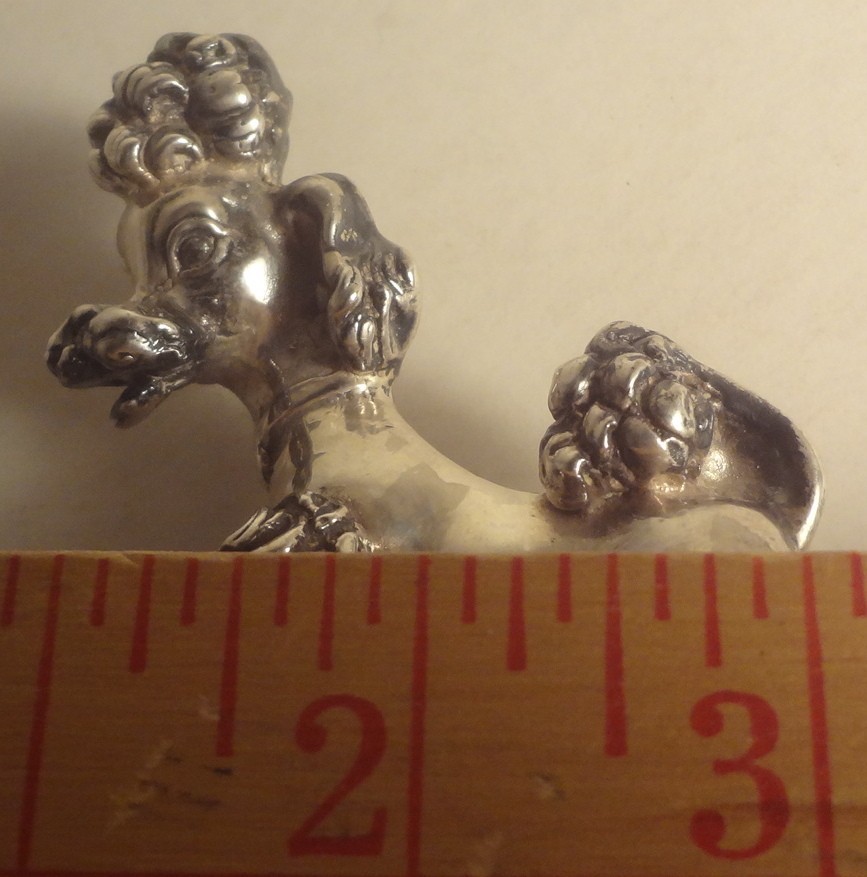 Vintage STERLING SILVER ornate POODLE made in ITALY - w/ ISRAEL Mark -TO RESTORE