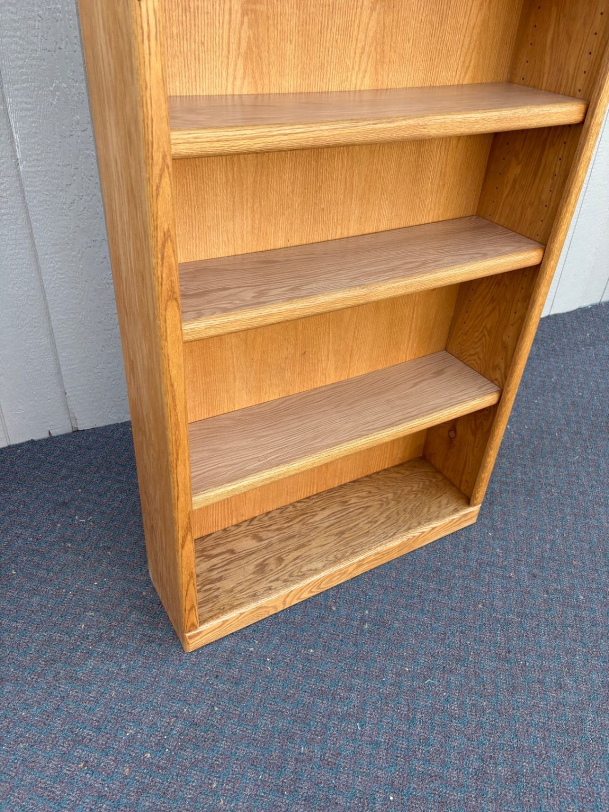 67556 Tall Oak Bookcase with Adjustable Shelves, Classic Design