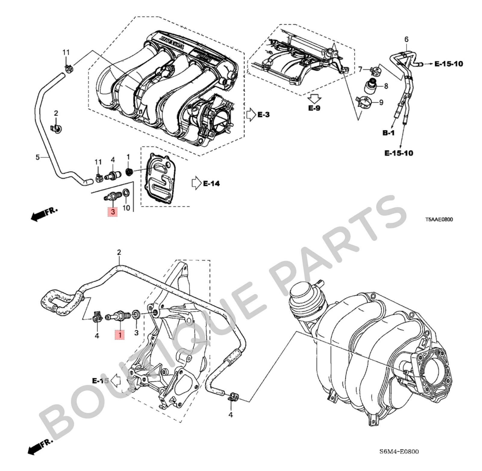 Genuine OEM PCV Valve Kit & Washer 17130-PND-A01 Positive Crank Vent for Honda