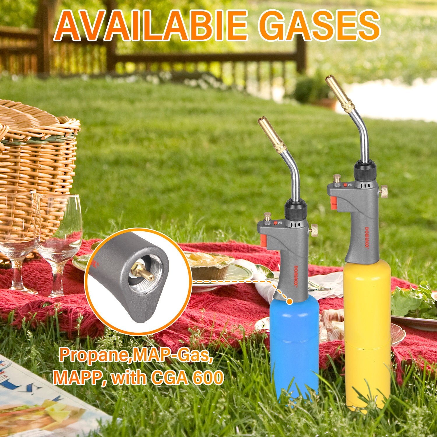 DOMINOX Propane Torch Head, High Intensity Torch Head Trigger Start Gas Tor