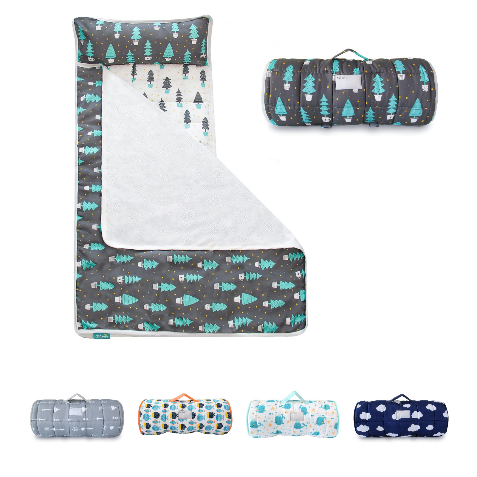 Toddler Nap Mat with Pillow and Blanket for Preschool Daycare Super Soft 50"X21"