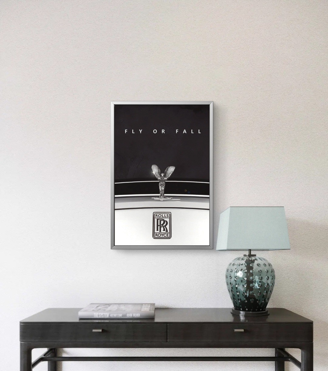 8x10 Framed Rolls Royce Print  "Fly or Fall"
