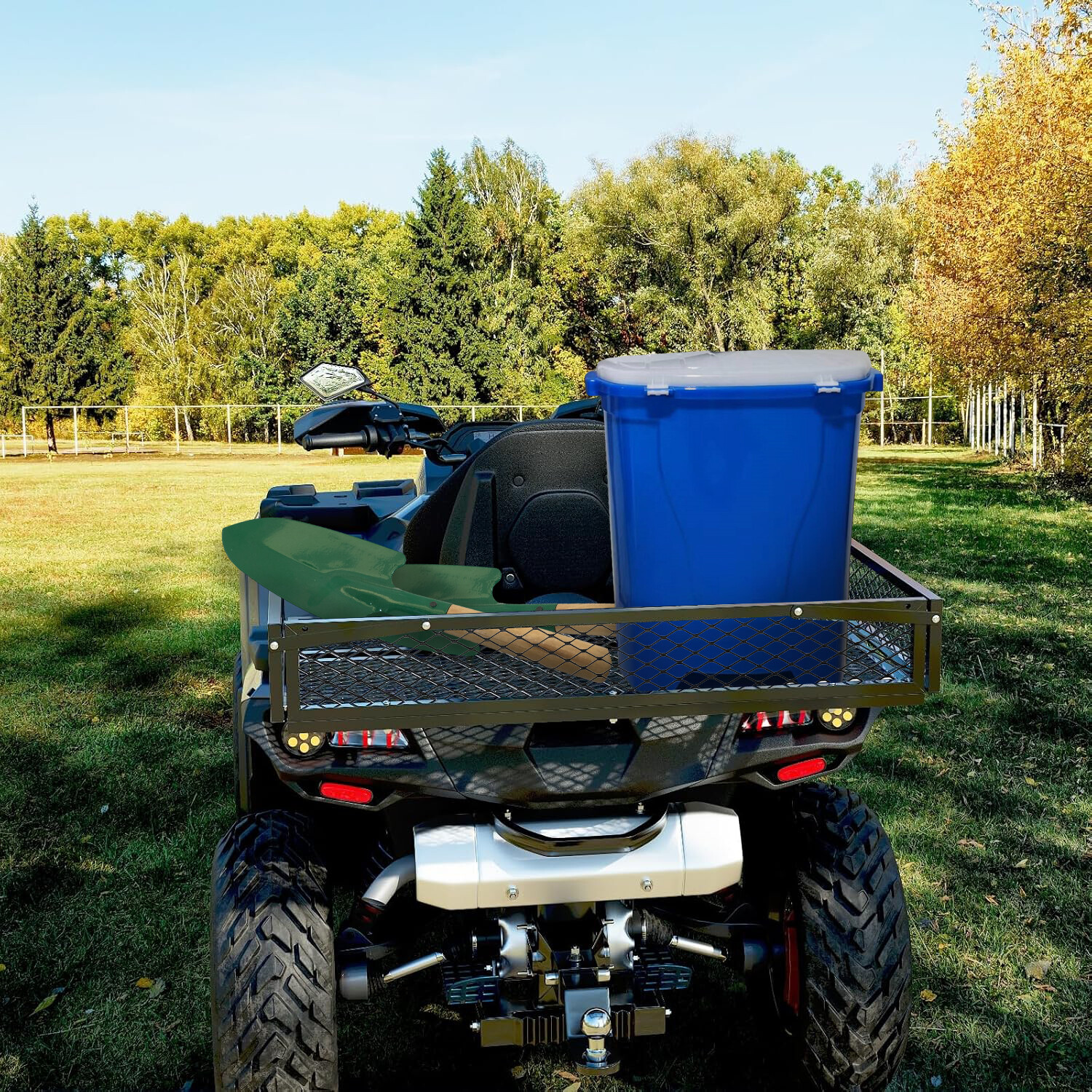 Rear Cargo Basket Rack Storage Carrier Kit For ATV Universal Steel Heavy Duty
