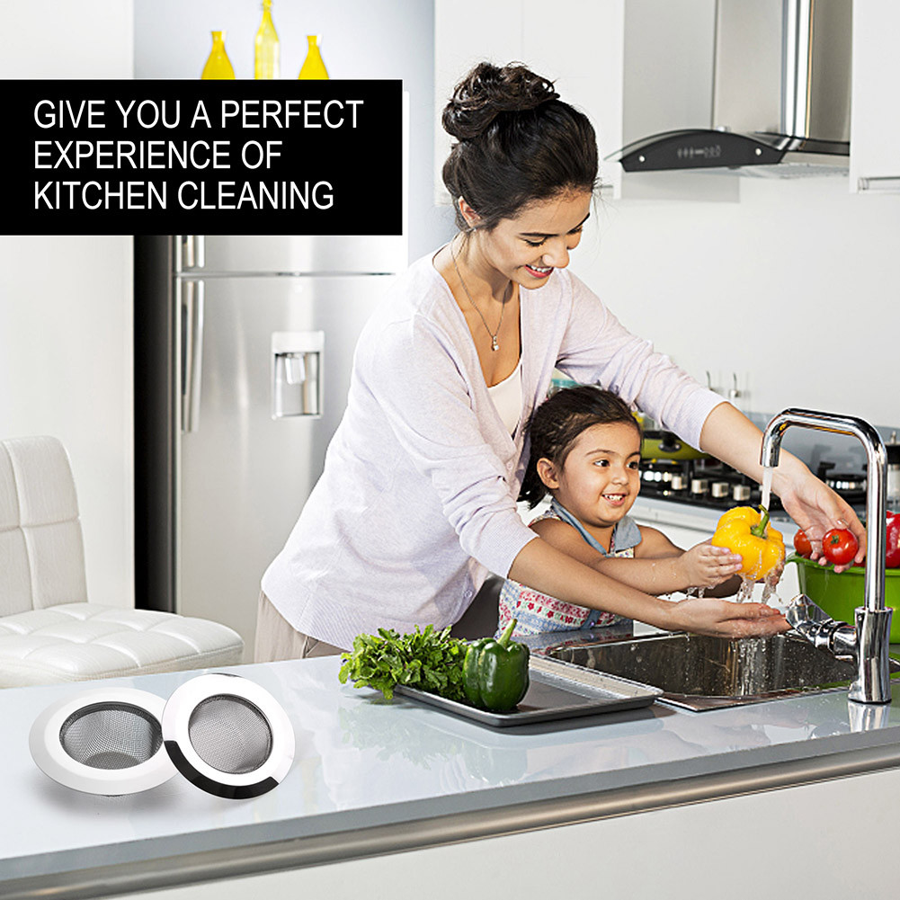 4PCS Kitchen Sink Strainer Large Wide Rim 4.5" Stainless Steel Mesh Drain Filter