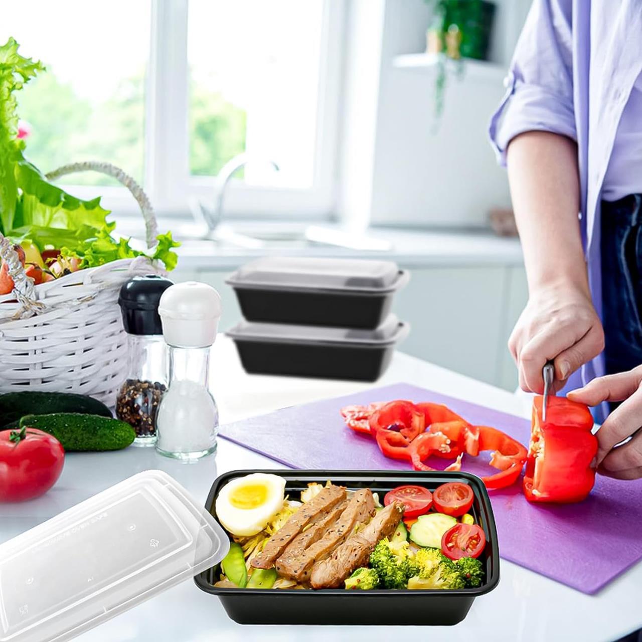 24 oz Food Storage Boxes Meal Containers BPA Free Microwavable Dishwasher Safe