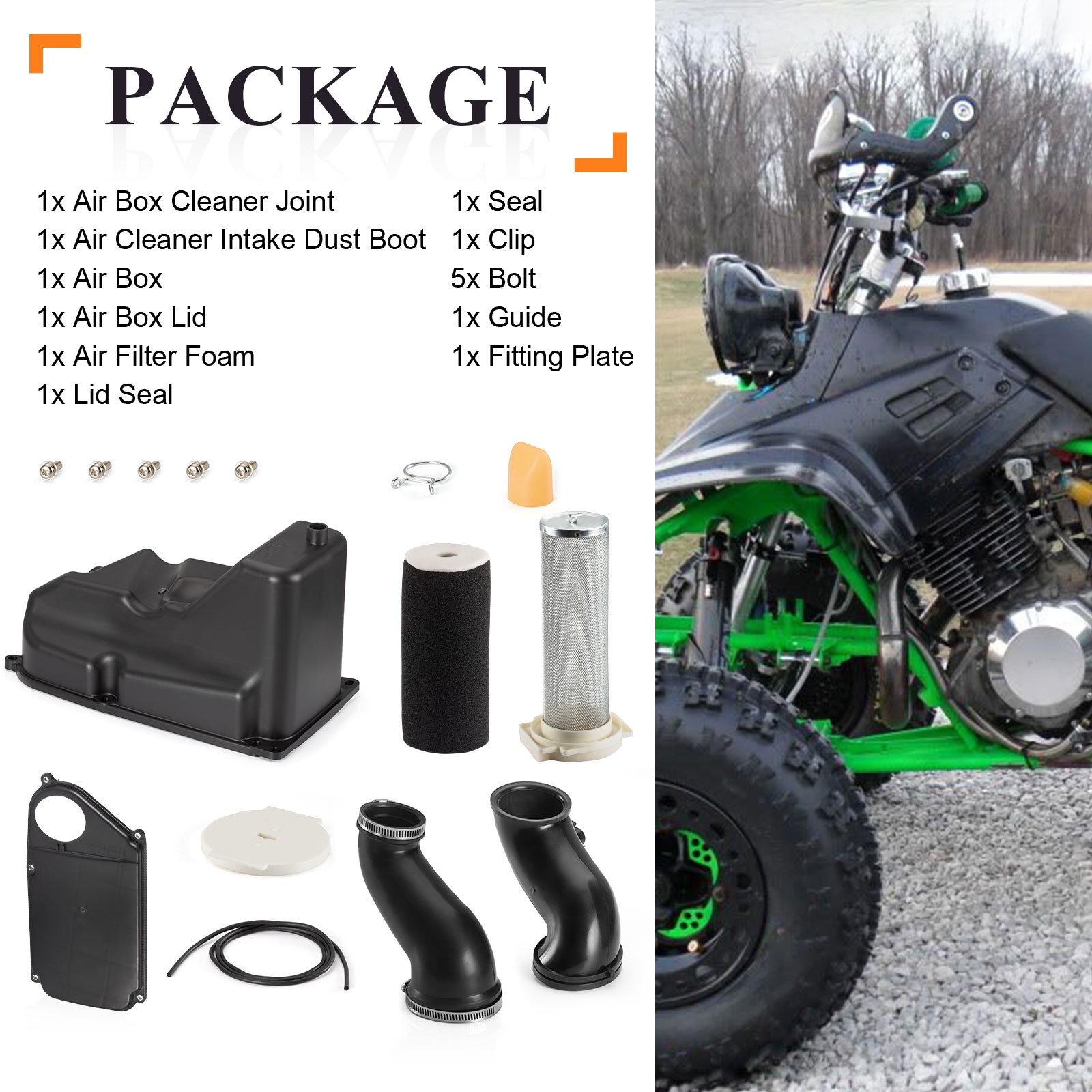 Air Filter Box Assembly kit Joint Boot For Yamaha Warrior 350 YFM350X 1987-2004