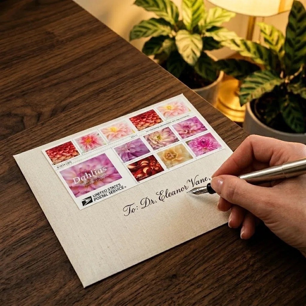 Dahlias 2025 (5 Books of 20) First-Class Mail Forever Postage Stamps Total 100PC