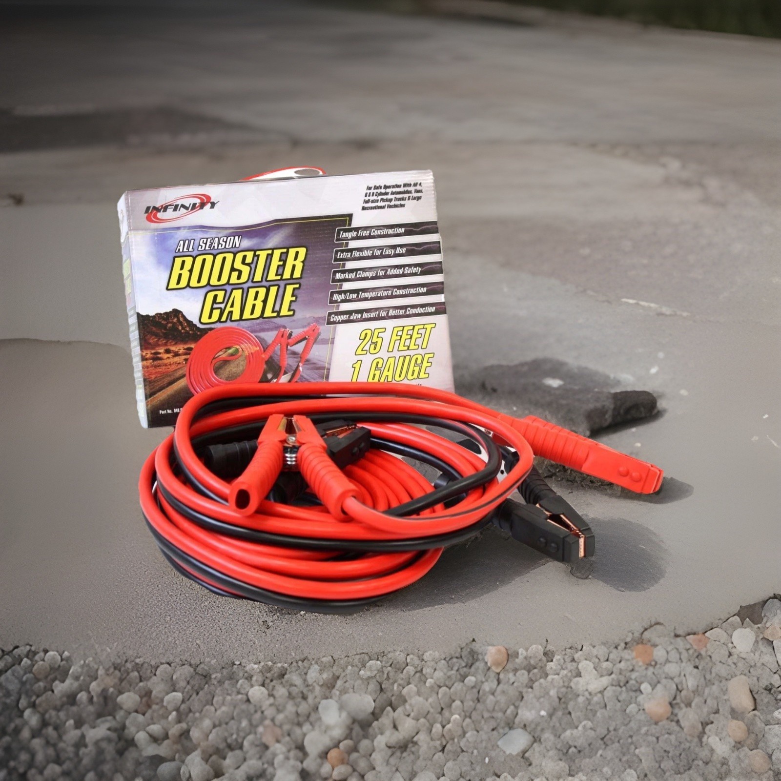 1 Gauge 25' Heavy Duty 1200Amp Auto Truck Jumper Booster Jumping Battery Cable