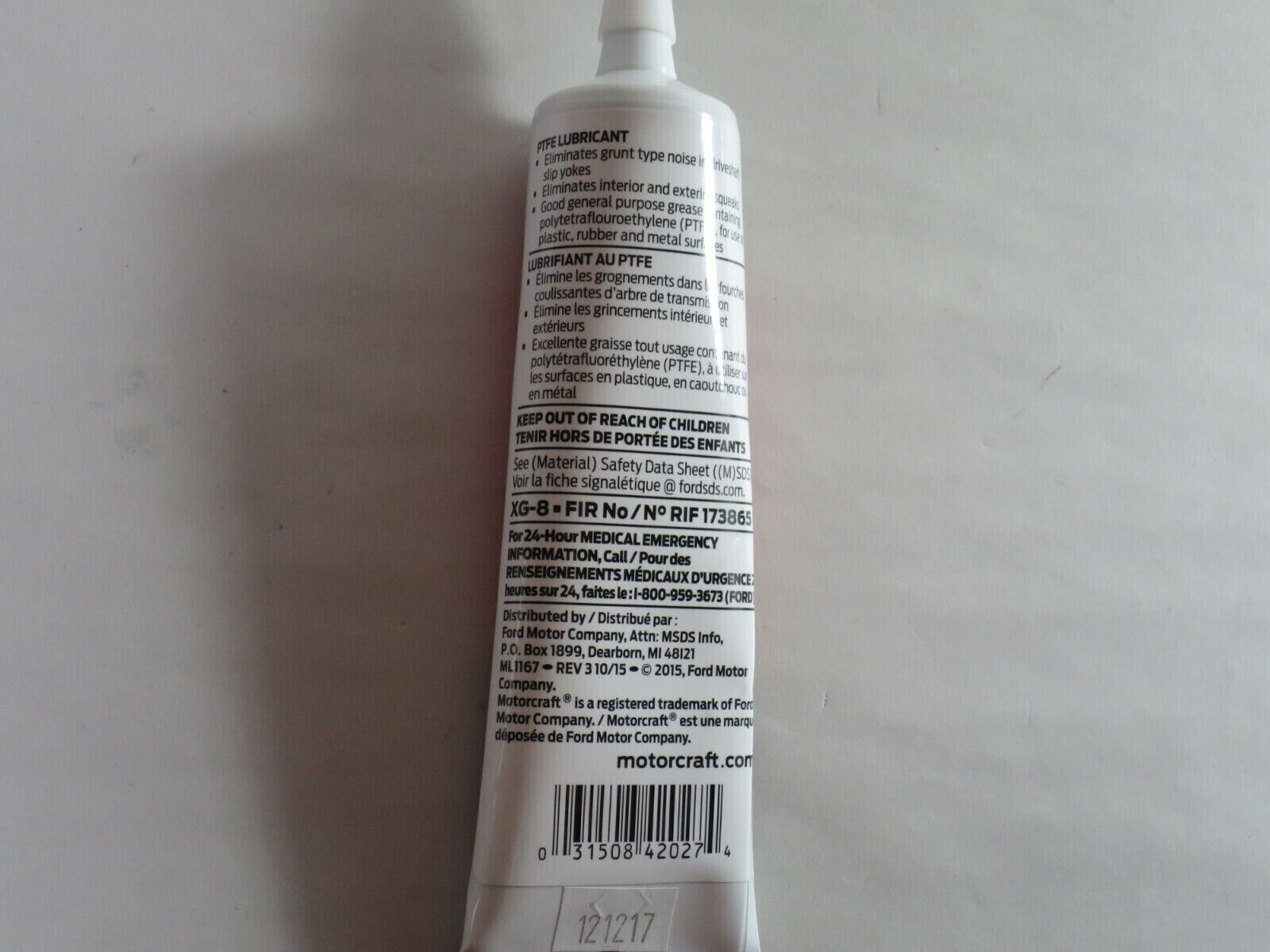 New Motorcraft PTFE Lubricant XG-8 Grease 3oz.