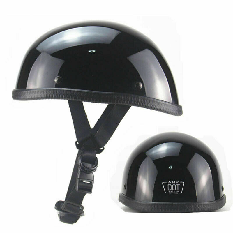 DOT Lightest Motorcycle FLAT Beanie Helmet Half Helmet Cap Skid Scooter Chopper
