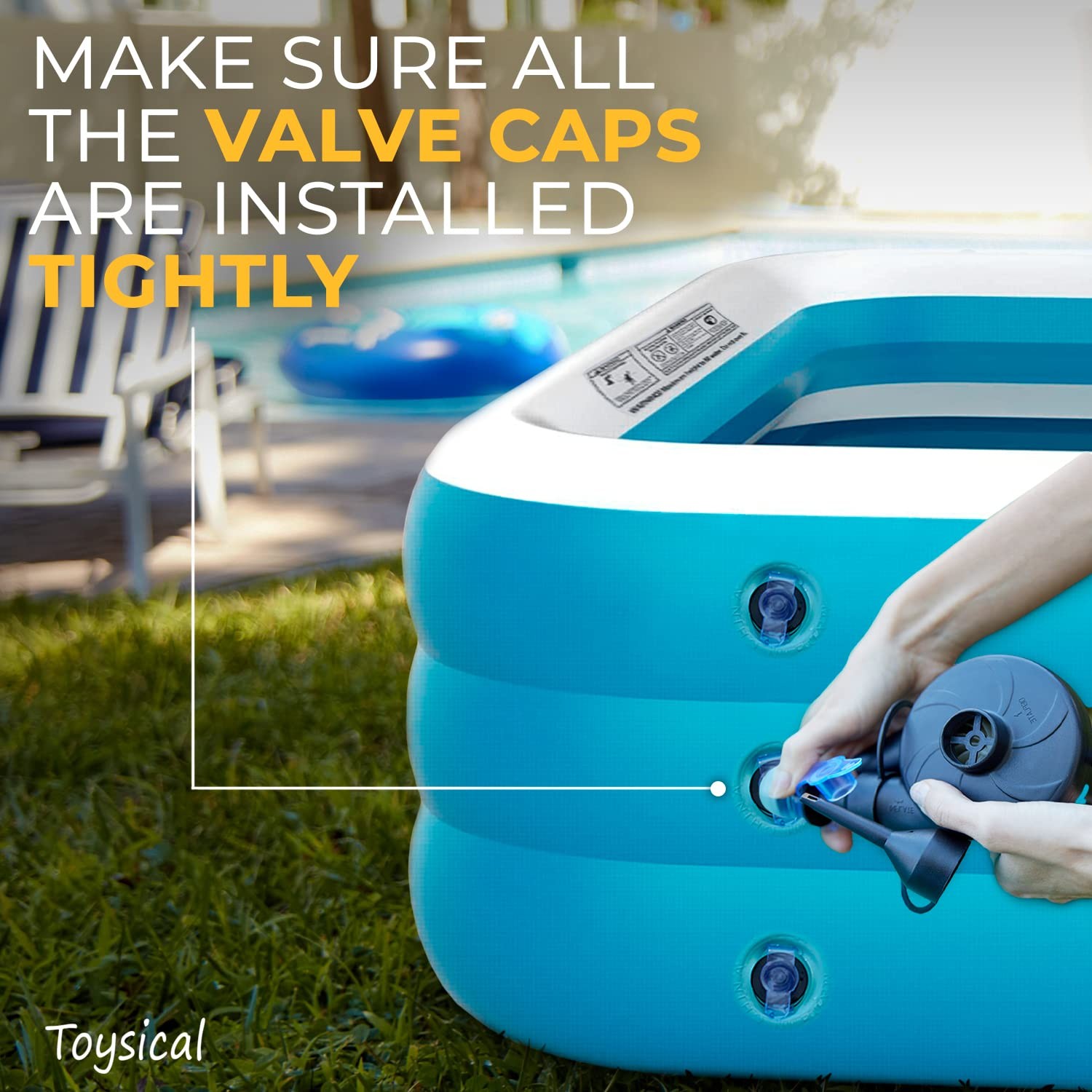 Inflatable Pool for Kids and Adults with Pump - 118 x 72 x 22 - More Durable ...