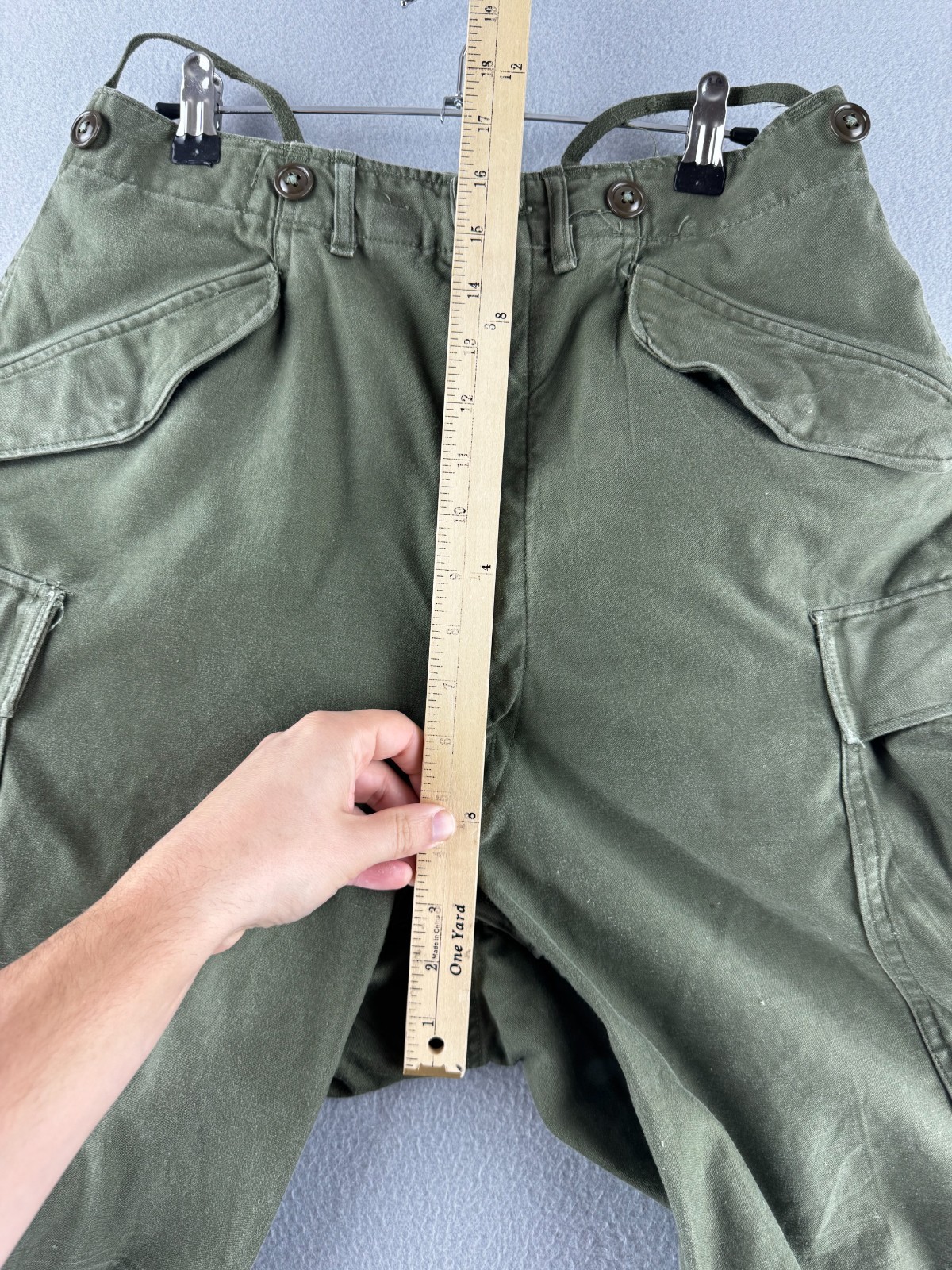 Vintage 50s Military Pants Mens 29x26 Korean War Cargo M-51 Field