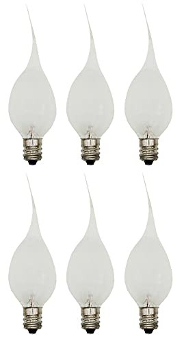 6-Pack, Incandescent Silicone Dipped Candle Light Bulbs, 7 Watt, Longer Life