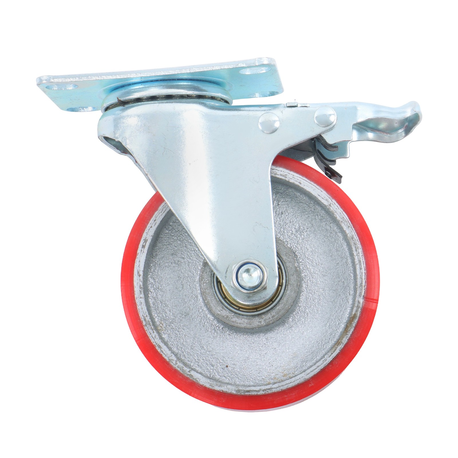 4 Pack 4 Inch Polyurethane Heavy Duty Swivel Caster Wheels With Brake Galvanized