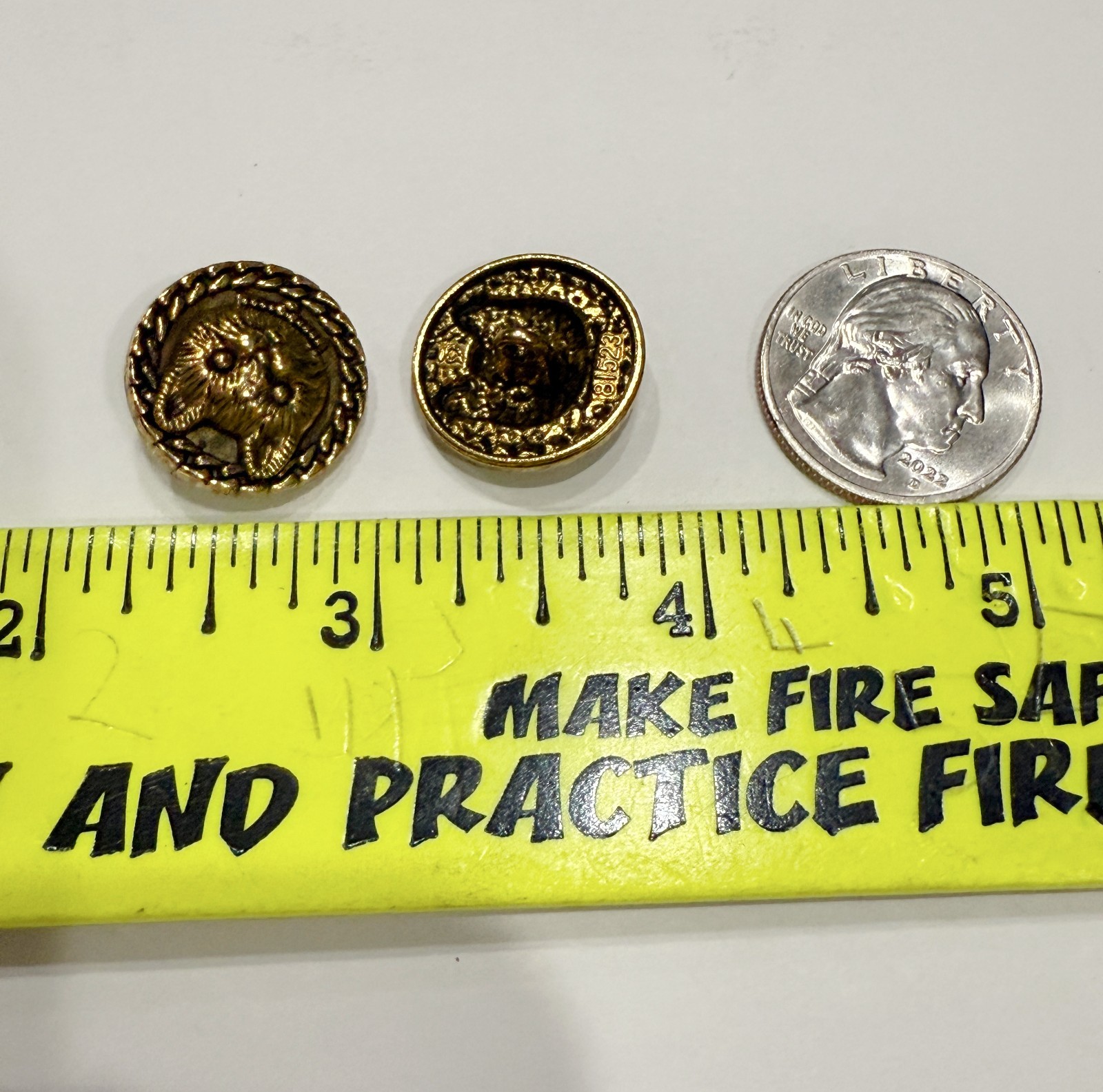 5pc Antiqued Bronze Vintage Cat Shank Metal Decorative Buttons 20mm 3/4"