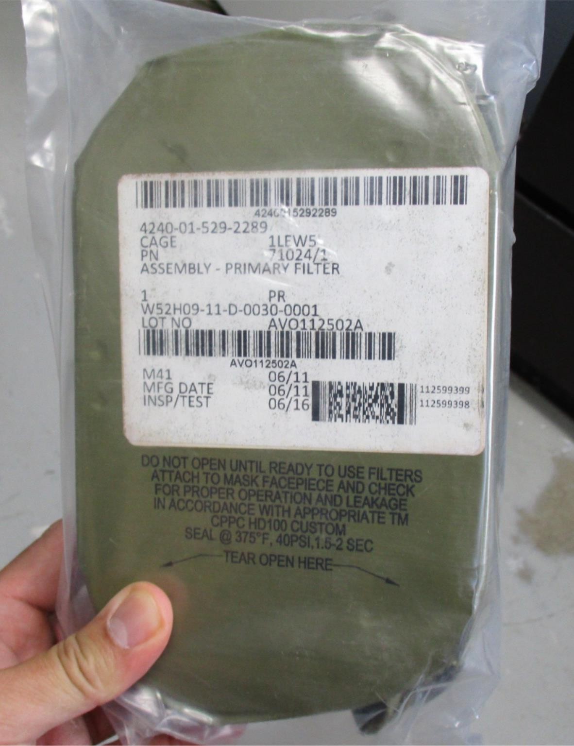 NOS in sealed pack Avon XM50/XM51 M50/M51 Gas Mask/Respirator Primary Filters