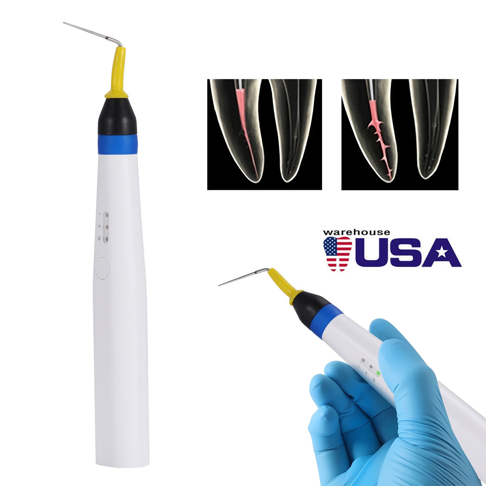 USA Dental Gutta Percha Obturation System Endo Heated Pen Cordless with 2Pc Tips