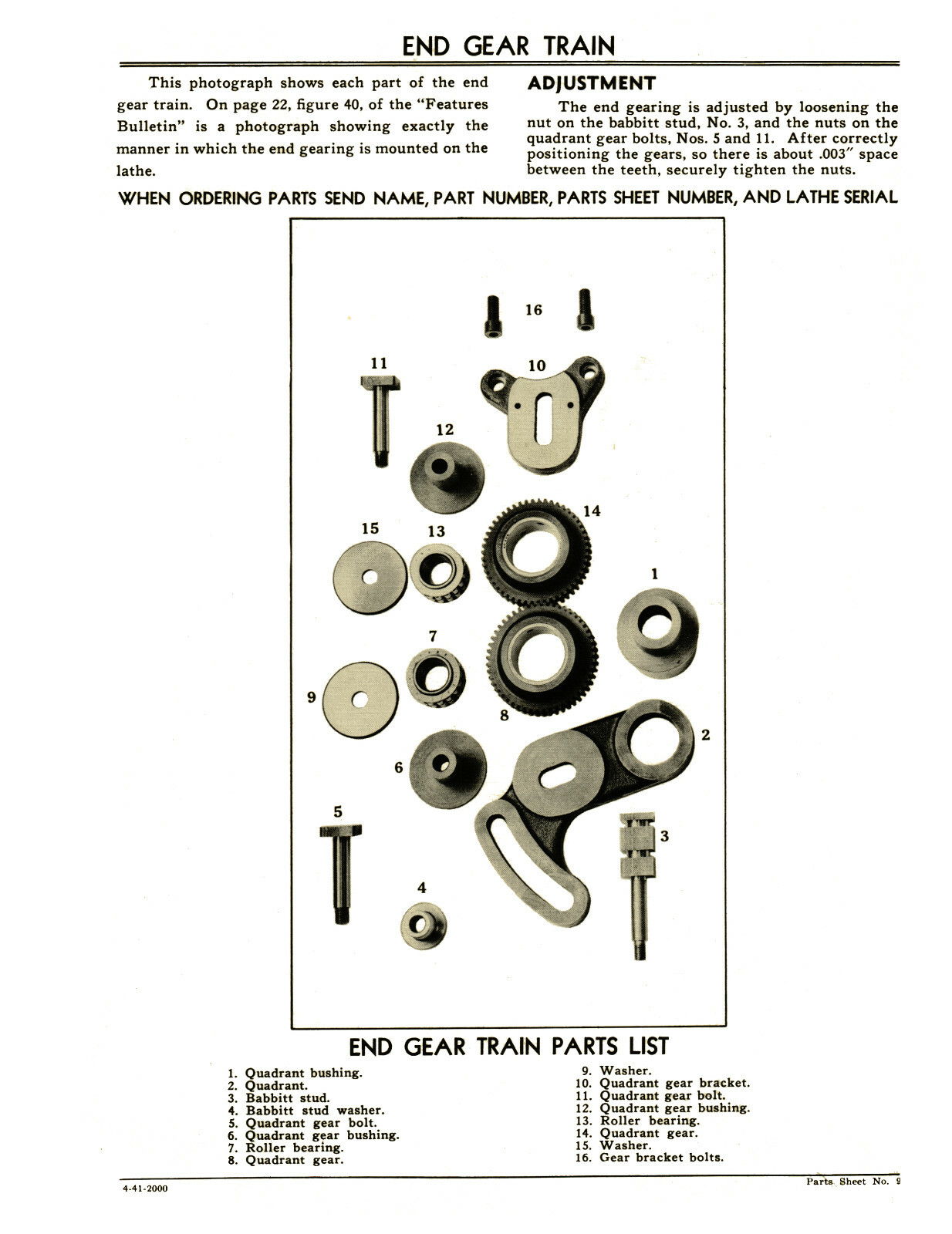 Monarch Lathe Model CK Operating, Maintenance, & Parts List Manual #1577