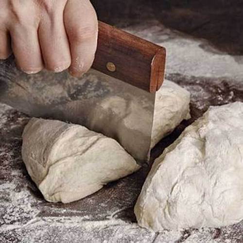 Chopper Scraper Dough Cutter Stainless Steel Griddle Tools Wood Handle Spatula