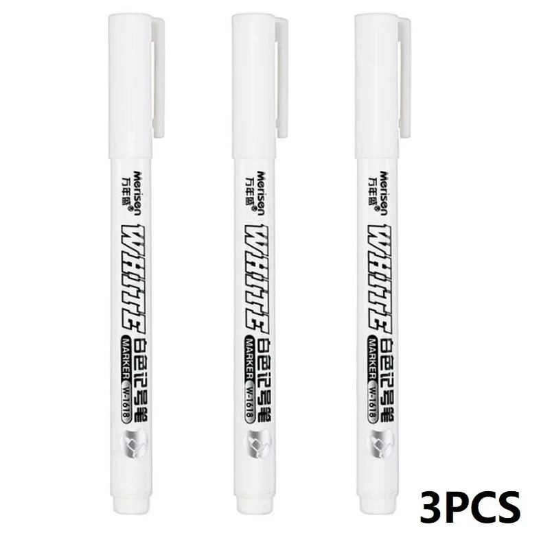 3 pcs White Waterproof Permanent Paint Marker Pens for Metal Wood Fabric**