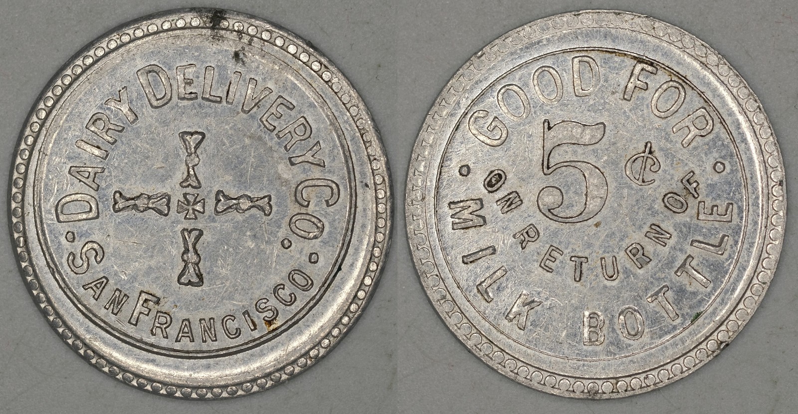 DAIRY DELIVERY CO.  San Francisco, California token K637