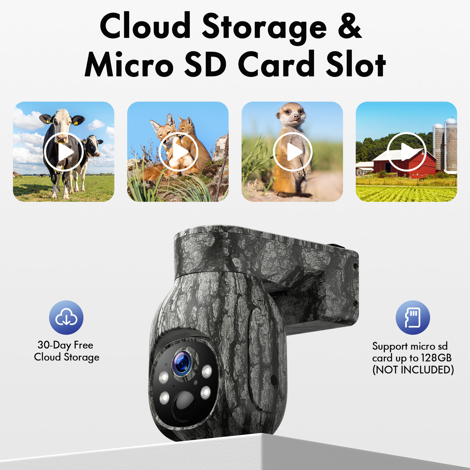 Campark Solar Powered 4G LTE Cellular 2K PTZ Trail Camera Hunting Cam + SIM Card