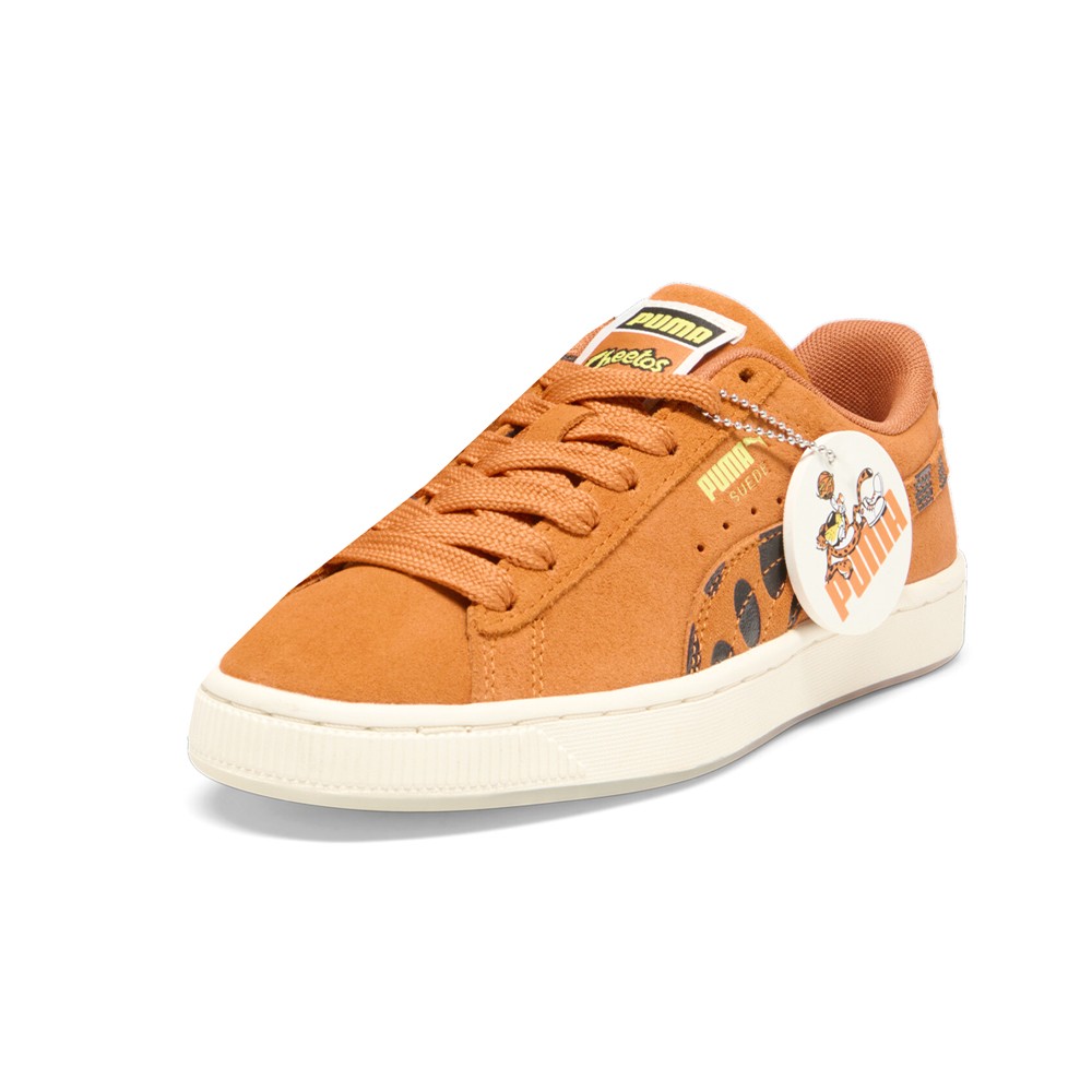 PUMA Suede X Cheetah Lace Up Youth Boys Orange Sneakers Casual Shoes 39885401