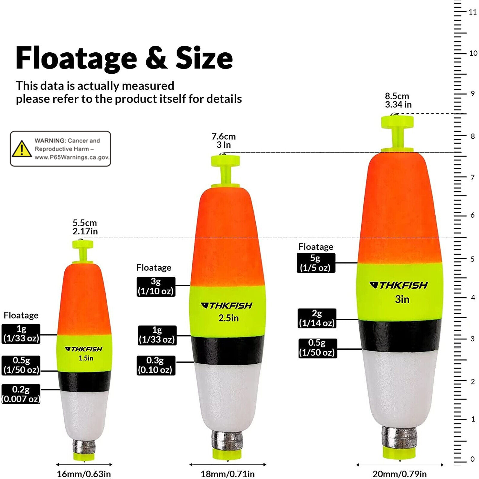 10-Pack Fishing Bobbers Floats 1.5/2/3in EVA Weighted Bobbers [Red/Green] Buoy