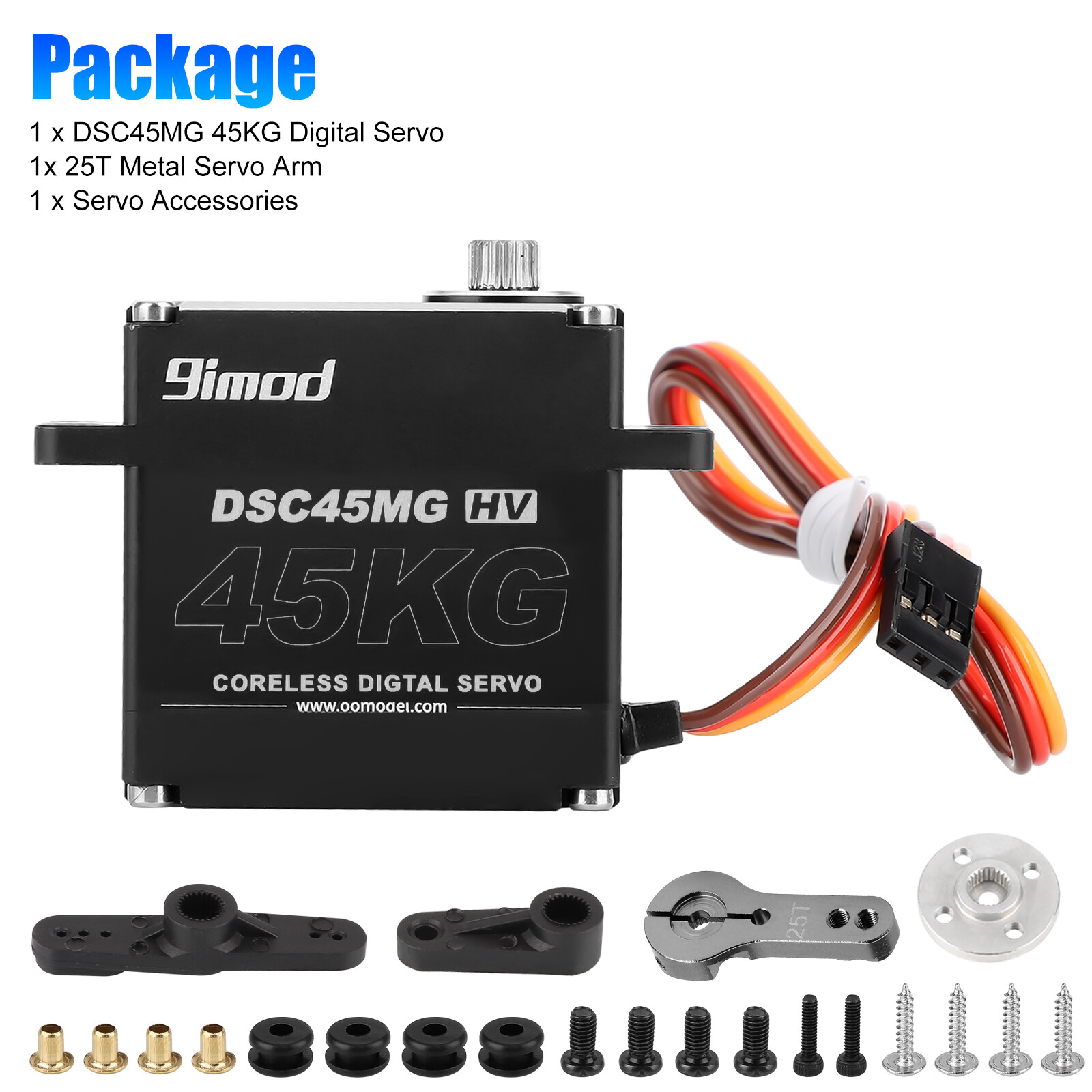 45KG Waterproof Digital Servo DSC45MG Metal Gear High Torque for 1/10 RC Crawler