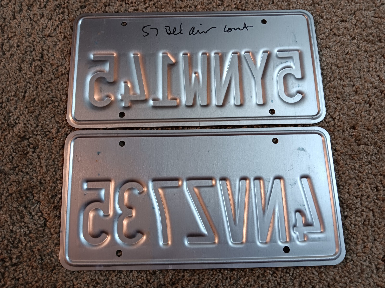 Two California License Plates - 2000s - 5 YNW 145 and 4 NVZ 735