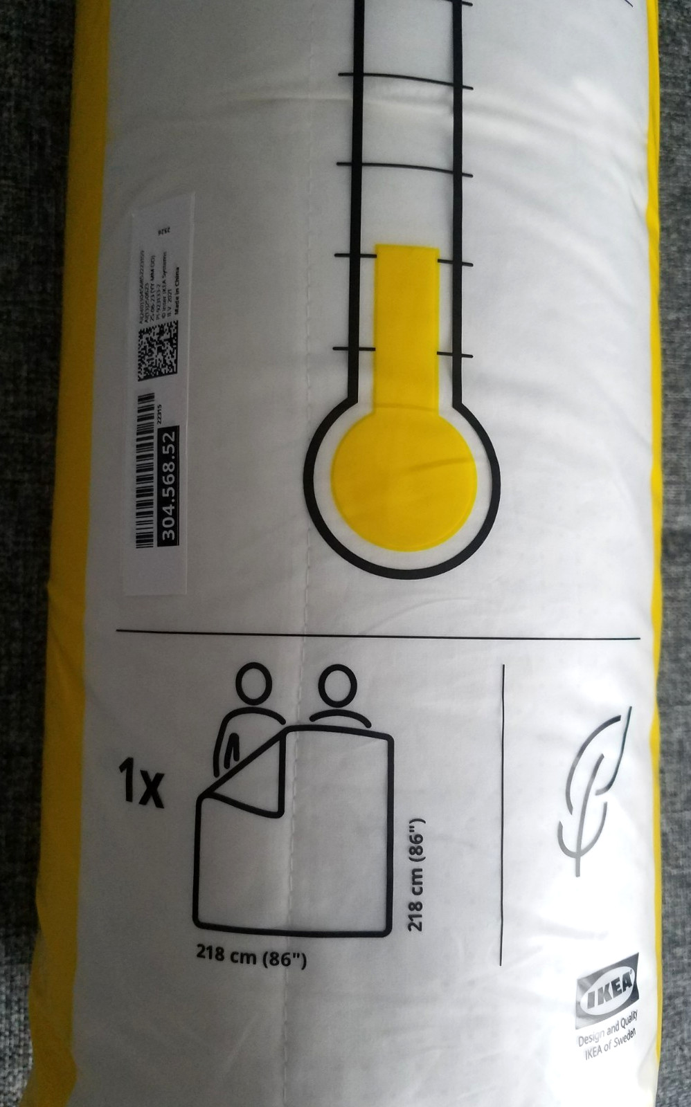 IKEA Fjallbracka 75% Duck Down Fill Duvet Insert Comforter Size Queen 86'' x 86