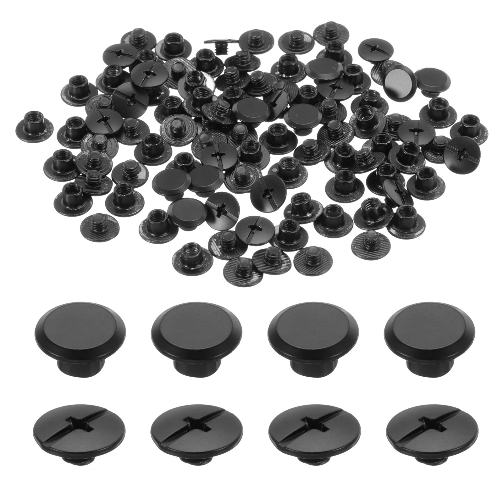 50 Pack M5 x 4mm Chicago Screw Metal Stud Screw Rivets for Leather Black