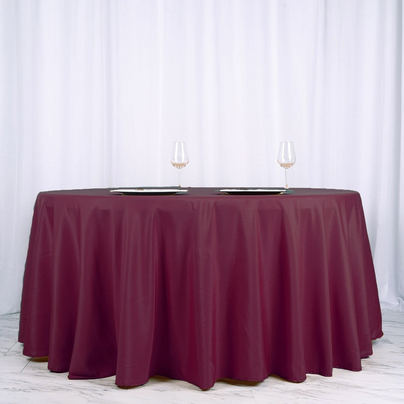 BURGUNDY 120 Inch ROUND TABLECLOTH Wedding Decorations Party Table Cover