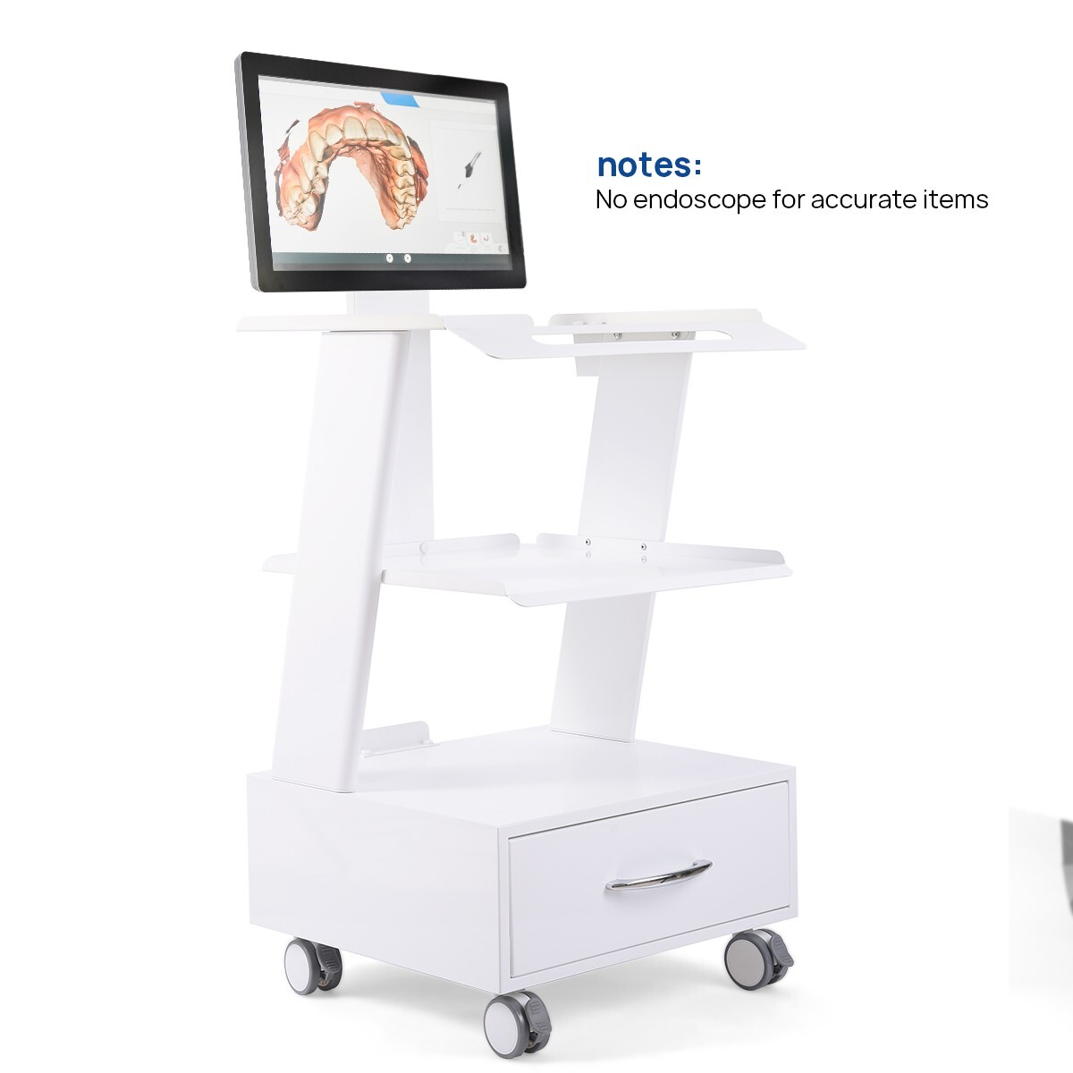 Dental Medical Cart Mobile Instrument Trolley Stand fit for Intra Oral Endoscope