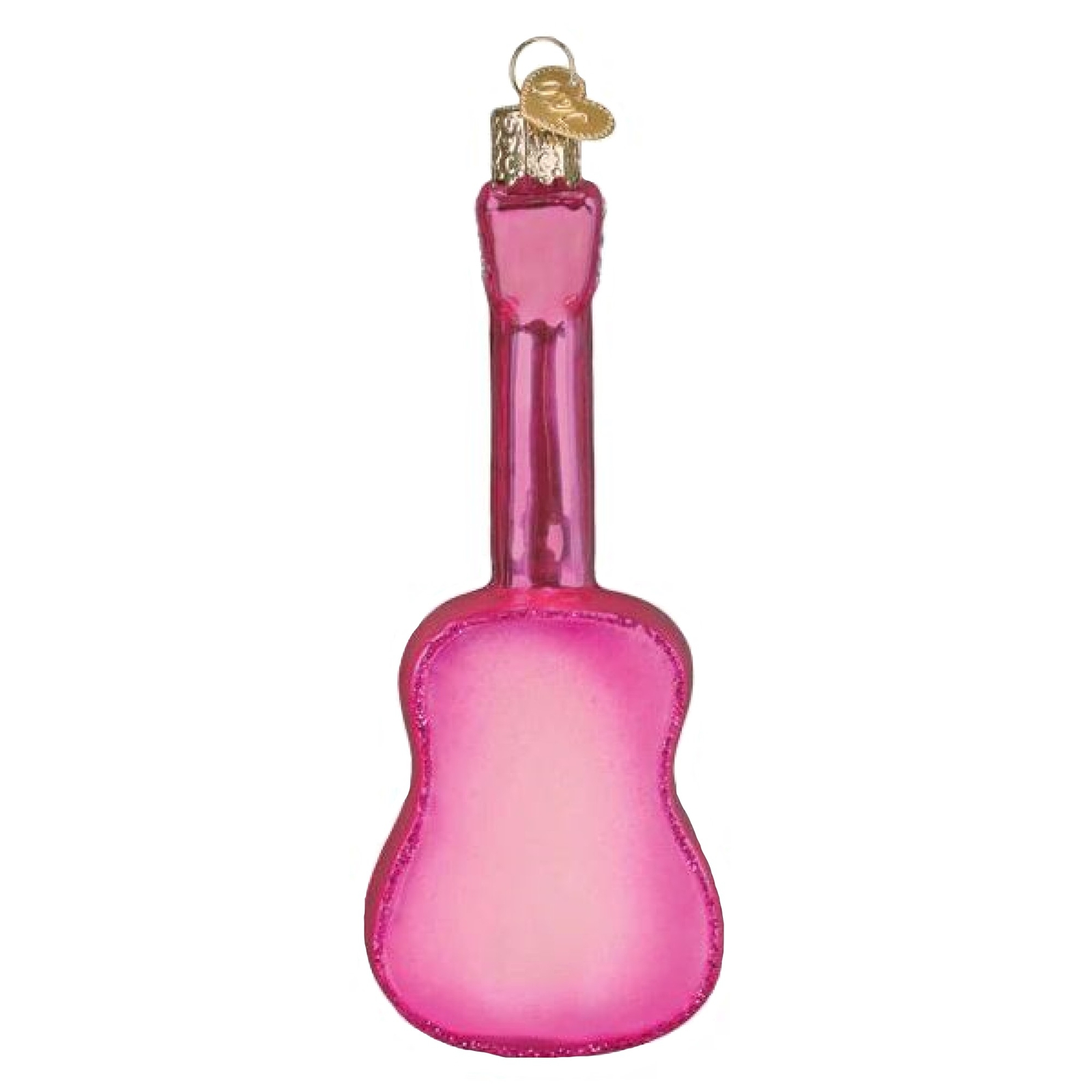 Old World Christmas Blown Glass Christmas Ornament, Glittered Glam Guitar