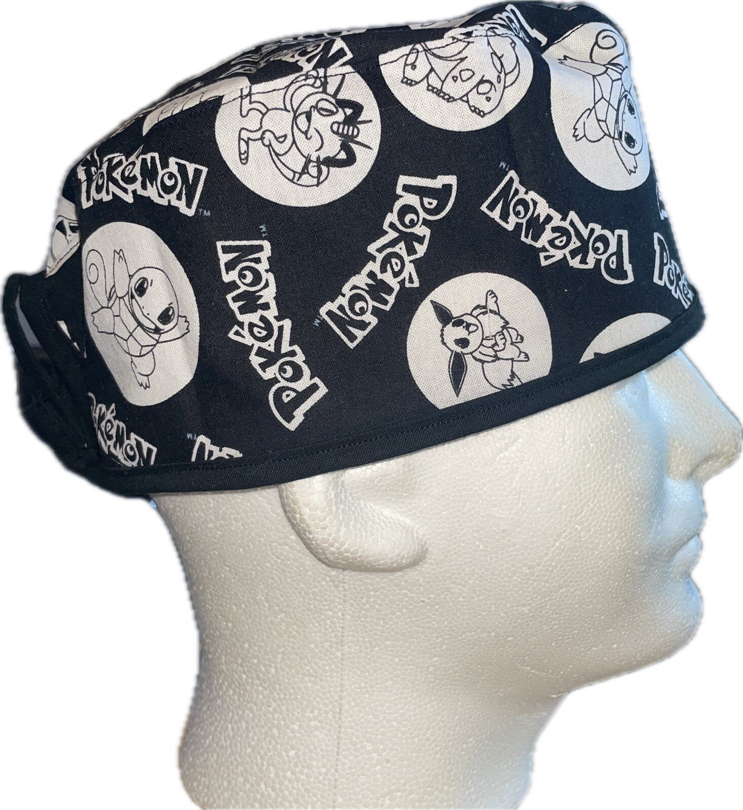 Pokémon B&W Scrub Hat Chemo Cap