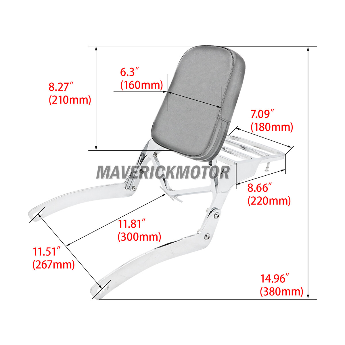For Yamaha Virago XV125 XV250 VStar 250 Route 66 Backrest Sissy Bar Luggage Rack