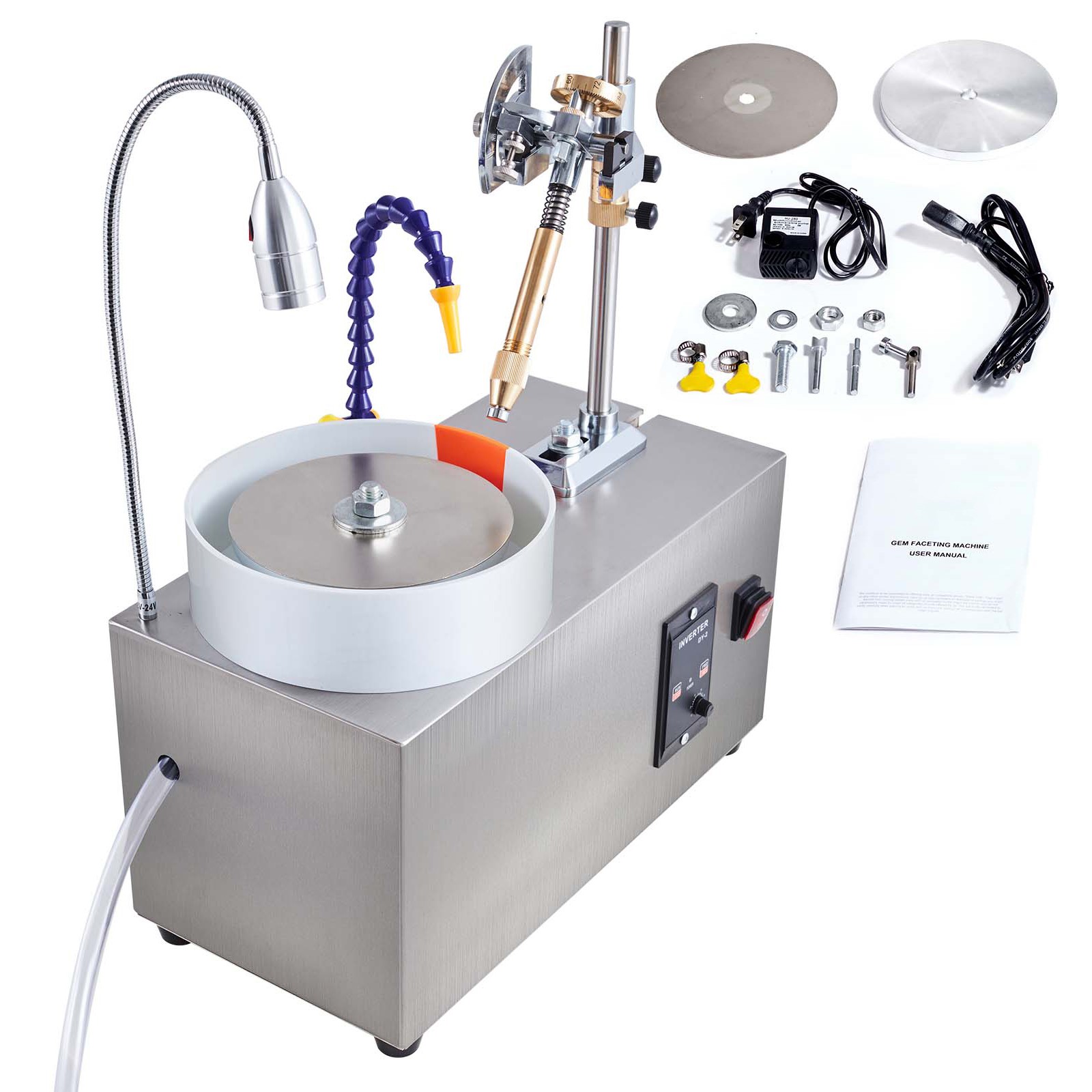 Uimoso Gem Faceting Machine 180W Jade Grinding Polishing 2980RPM Rock Polisher