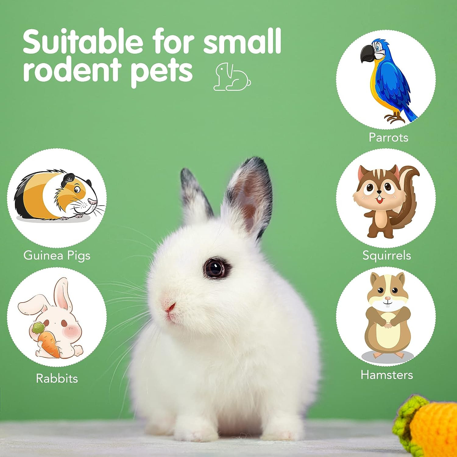 VESPRO Rabbit Bunny Toys for Rabbits Hamster Guinea Pig Toys Natural Timothy Hay