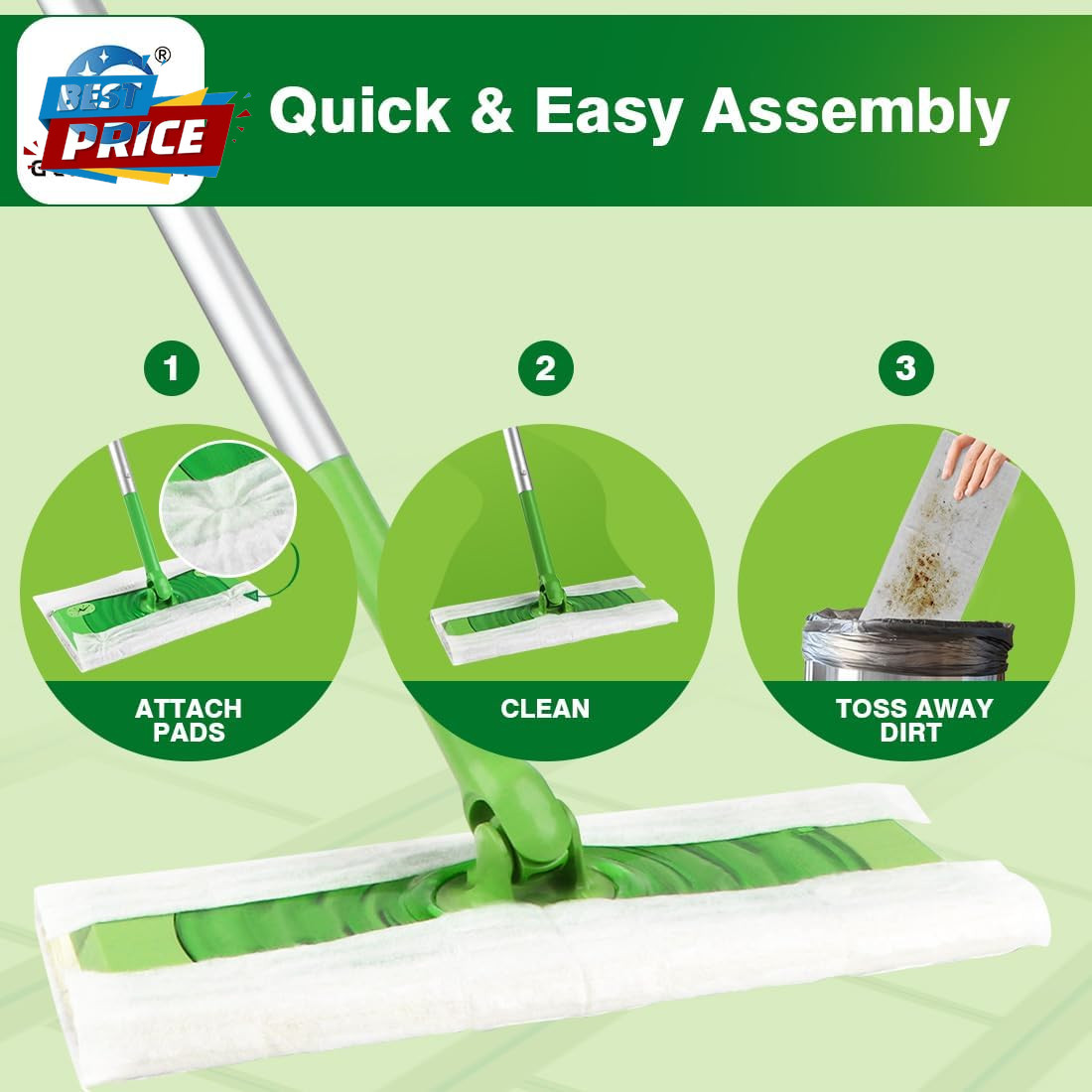 Dry Sweeping Cloths Pads Compatible with Swiffer Sweeper- Disposable Duster Refi