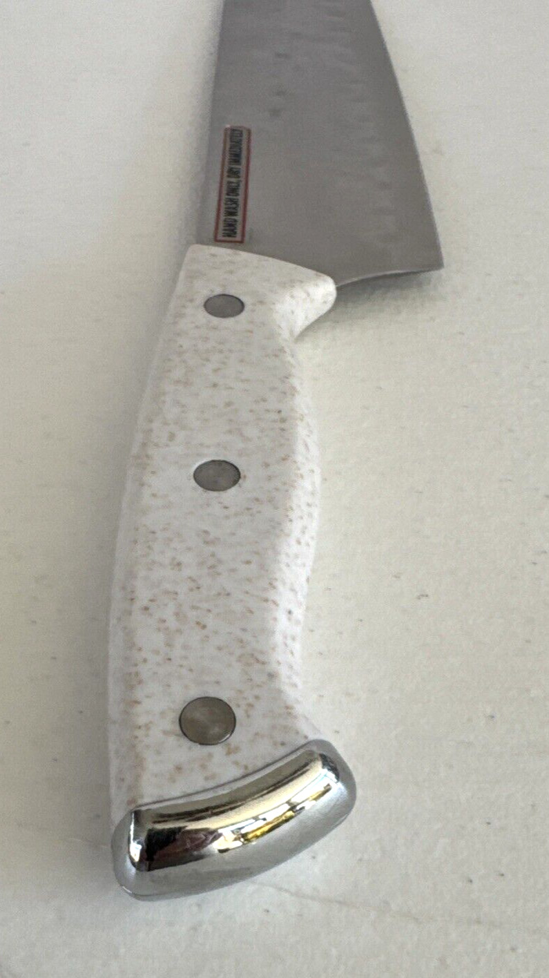 VTG Farberware 23F958 White Chef's Knife Stainless Steel 7 1/4” Blade 12 1/4" L