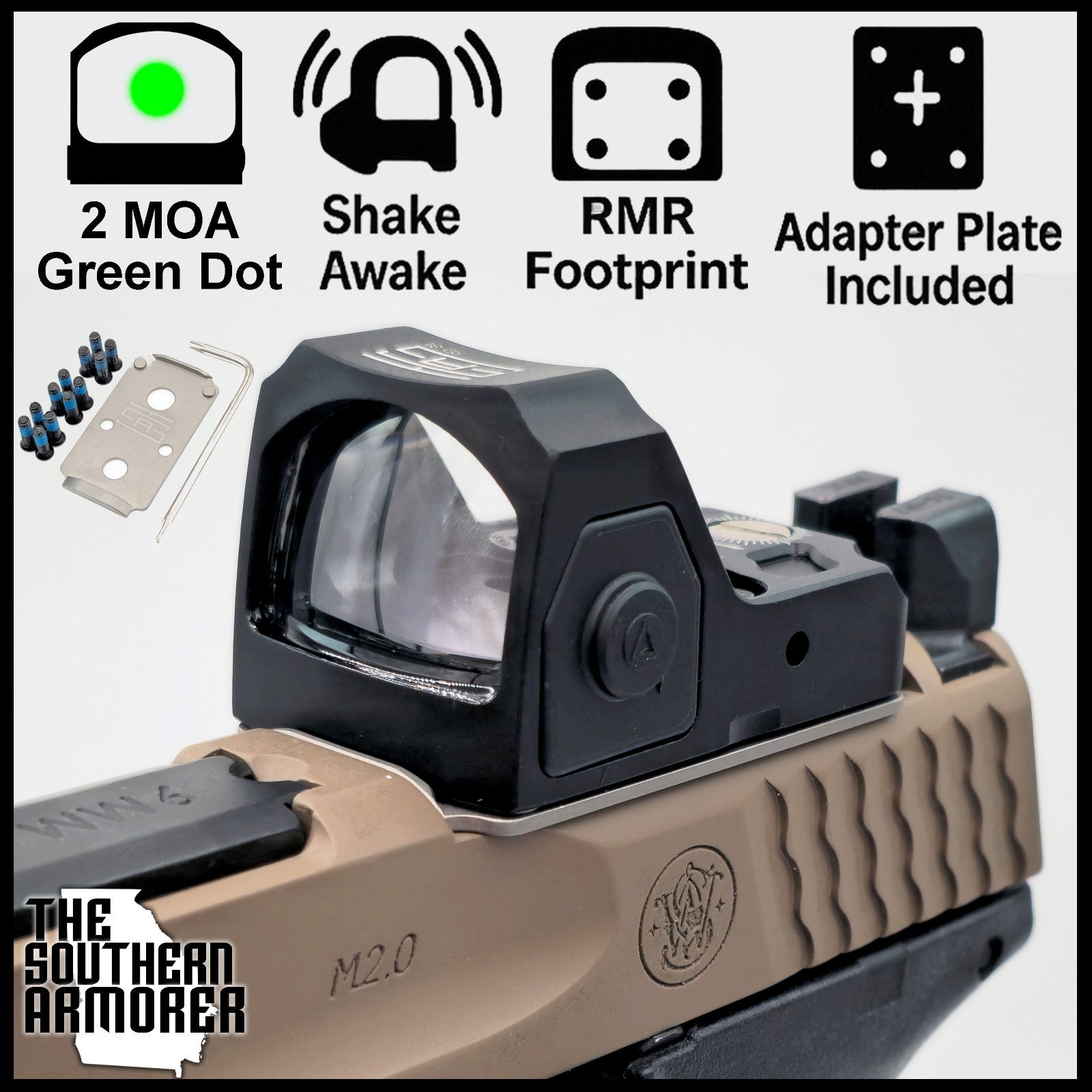 Green Dot Shake Awake Optic Sight + Adapter for CZ P-10 C F S Optic Ready