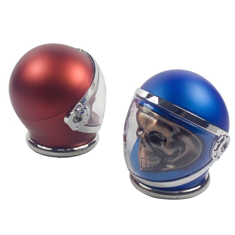 3" 4 PC 3D Copper Metal Skull in Helmet Tobacco Herb Spice Grinder Smoke Crusher