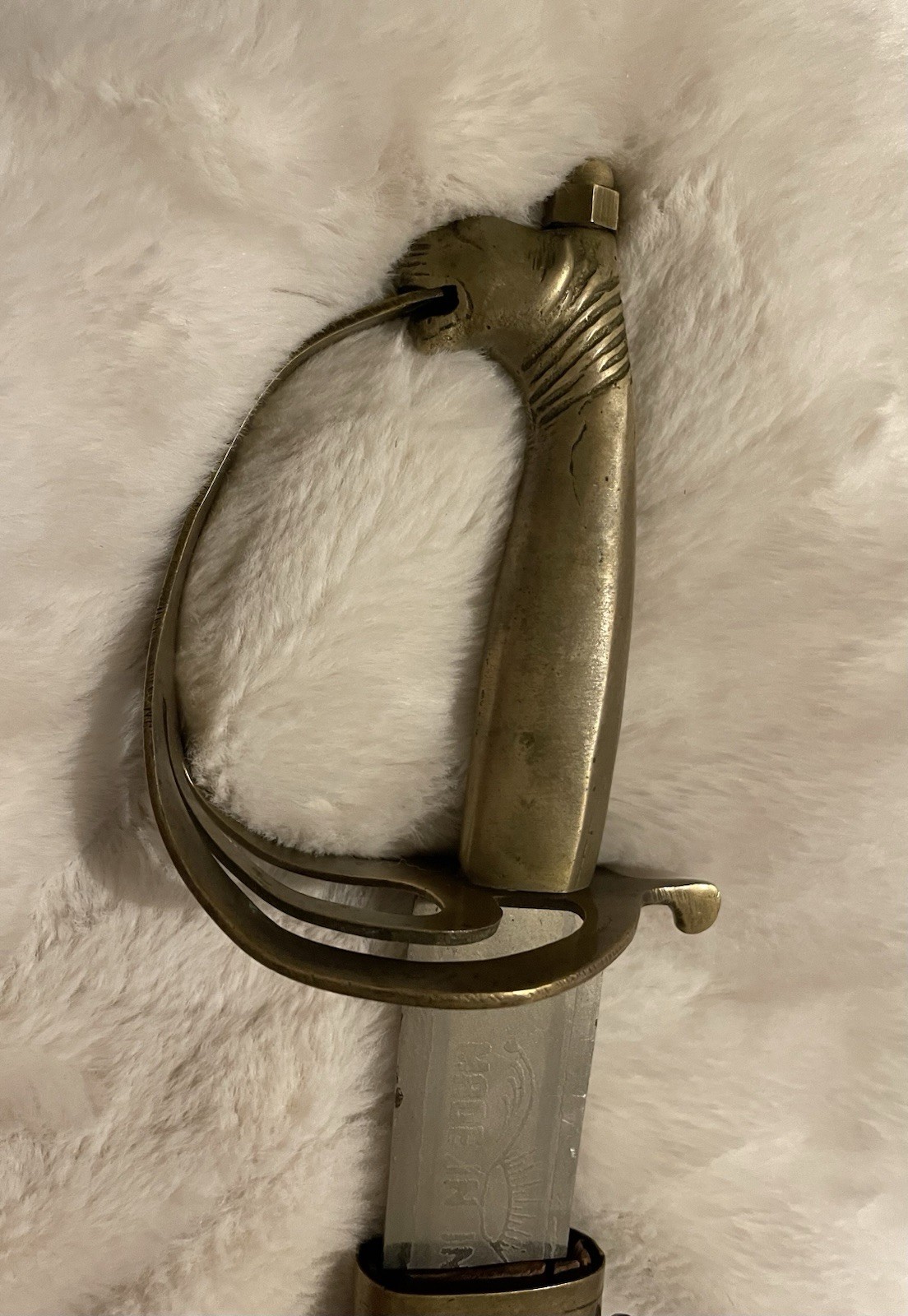 VIntage Shamshir India Dress Sword with Brass Scabbard 22”