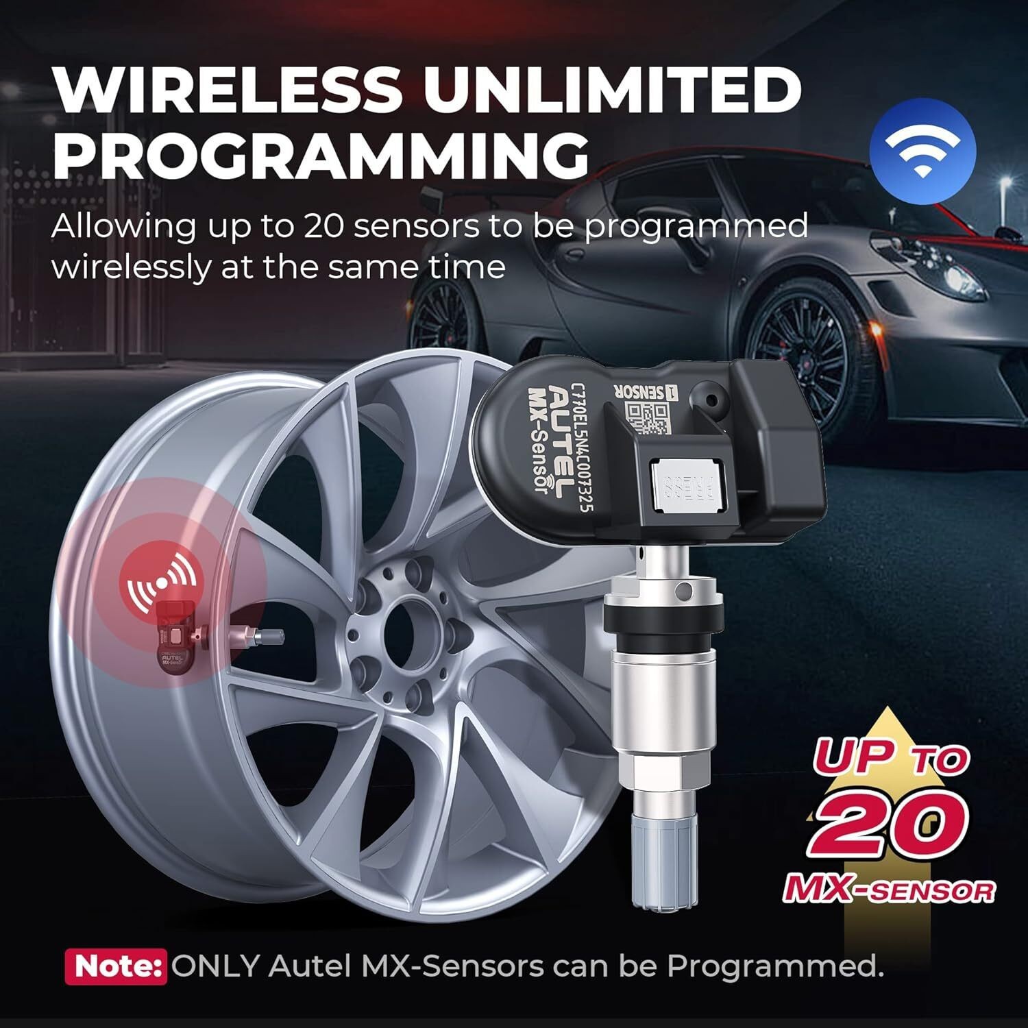 Autel MX-Sensor 315MHz & 433MHz Programmable TPMS Universal Tire Pressure Sensor