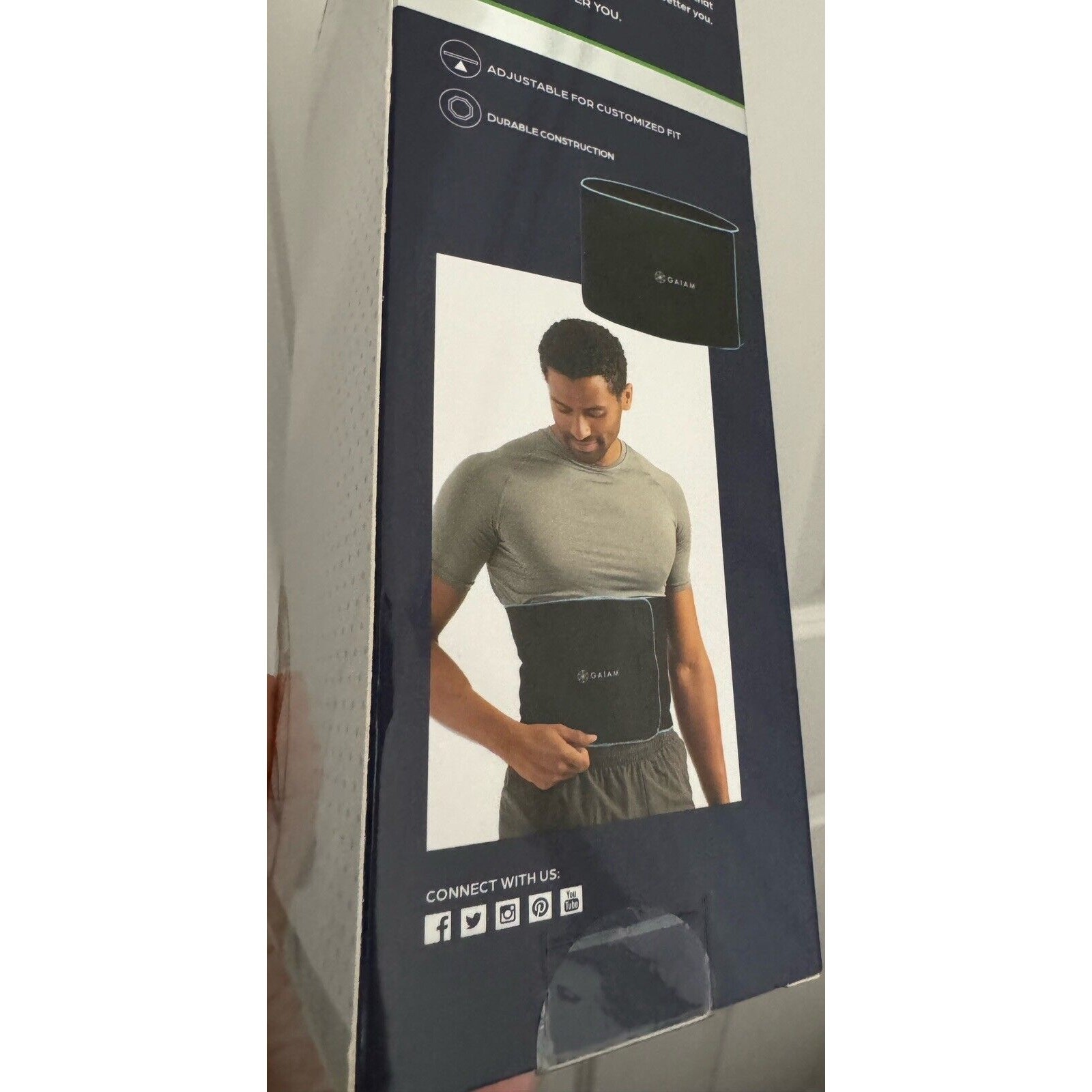 GAIAM Slimmer Belt 10" Width. New Up To 45” Waist Durable Cons. Brand New Sealed