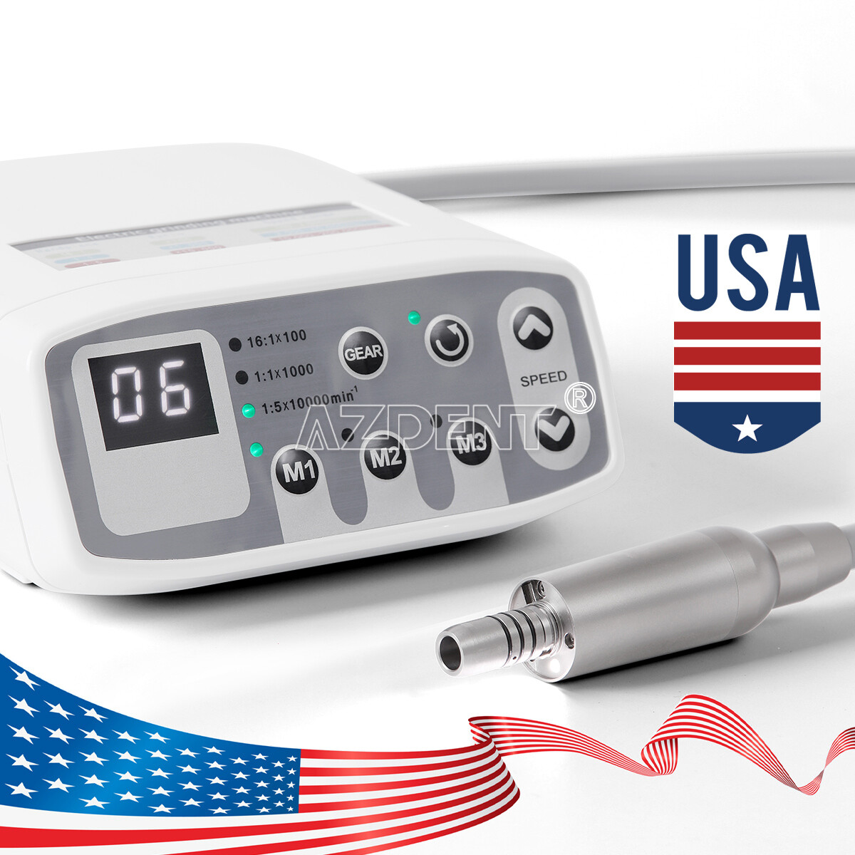 AZDENT Dental Electric LED Brushless Micro Motor/1:1/1:5 1:4.2 LED Handpiece