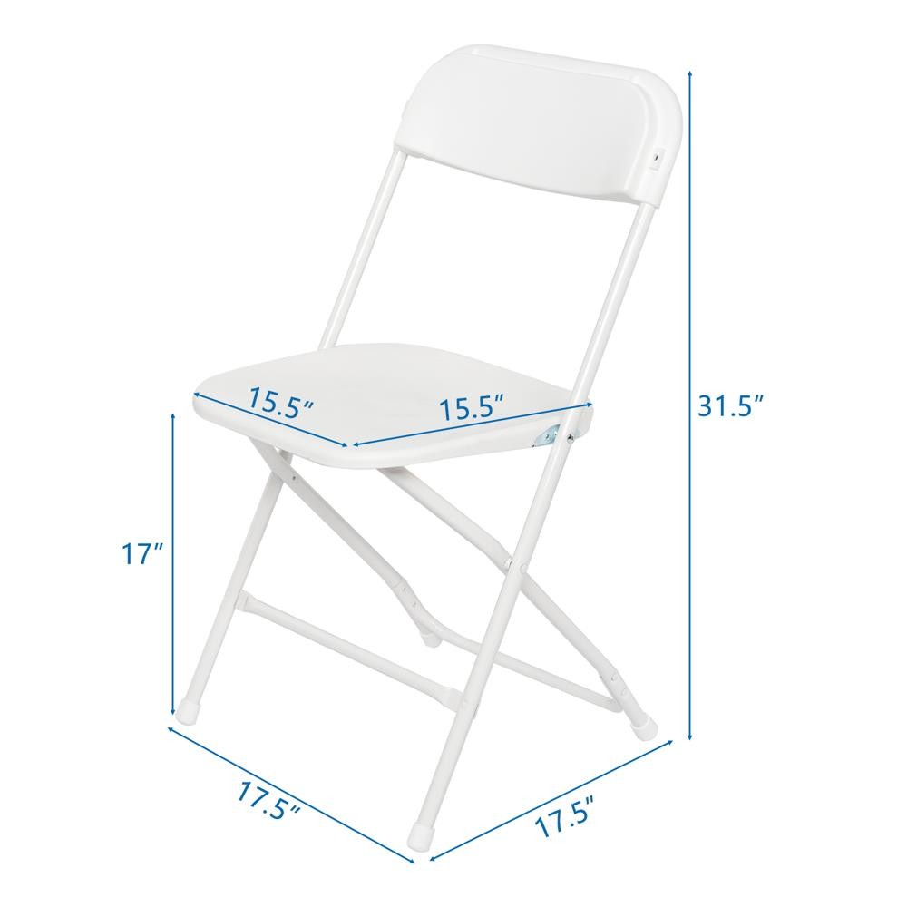 10 Pack Commercial White Plastic Portable Folding Chairs Stackable Picnic Party